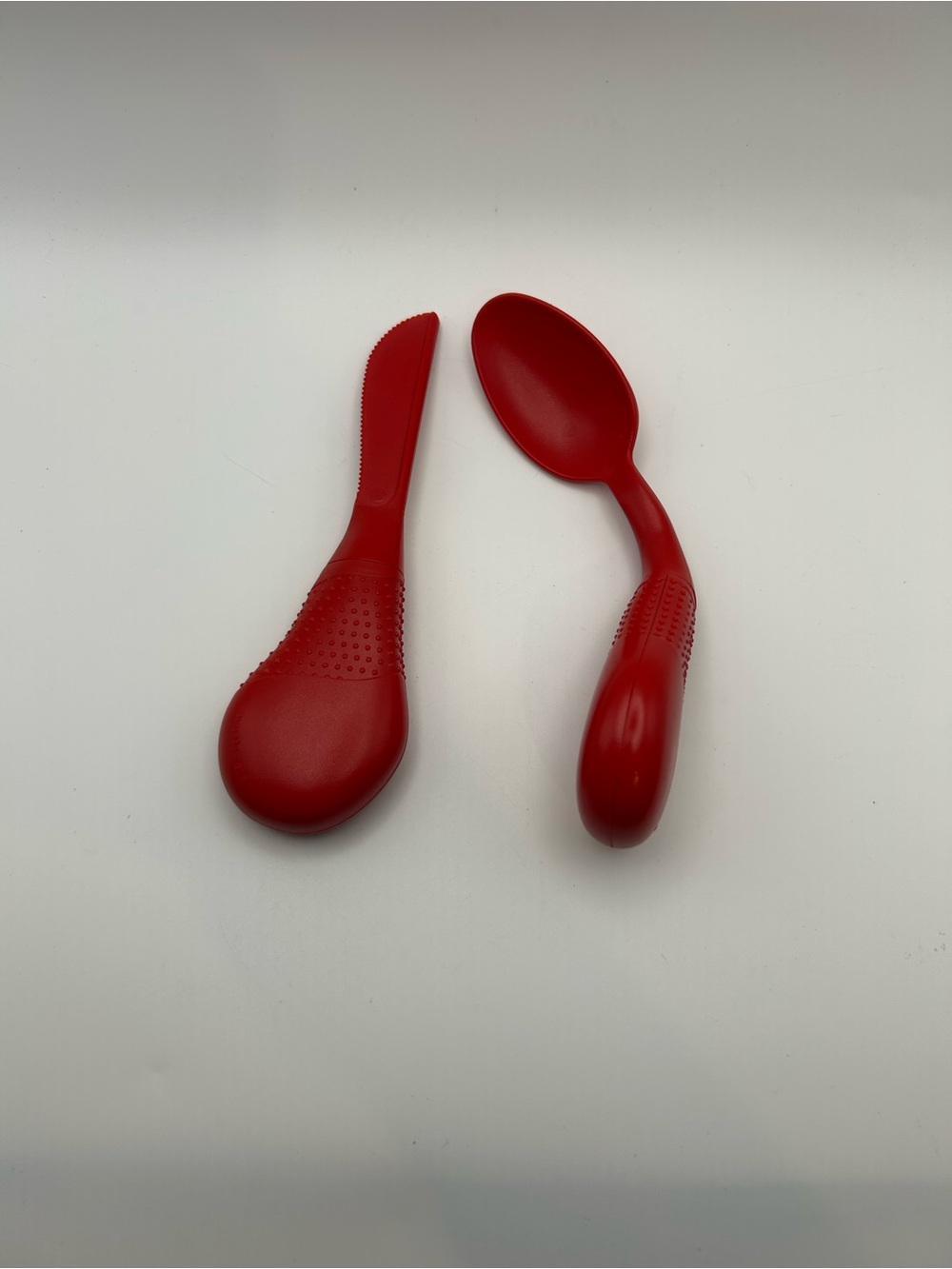 Red Evo OT Ware Plastic Knife and Spoon Ergonomic Set